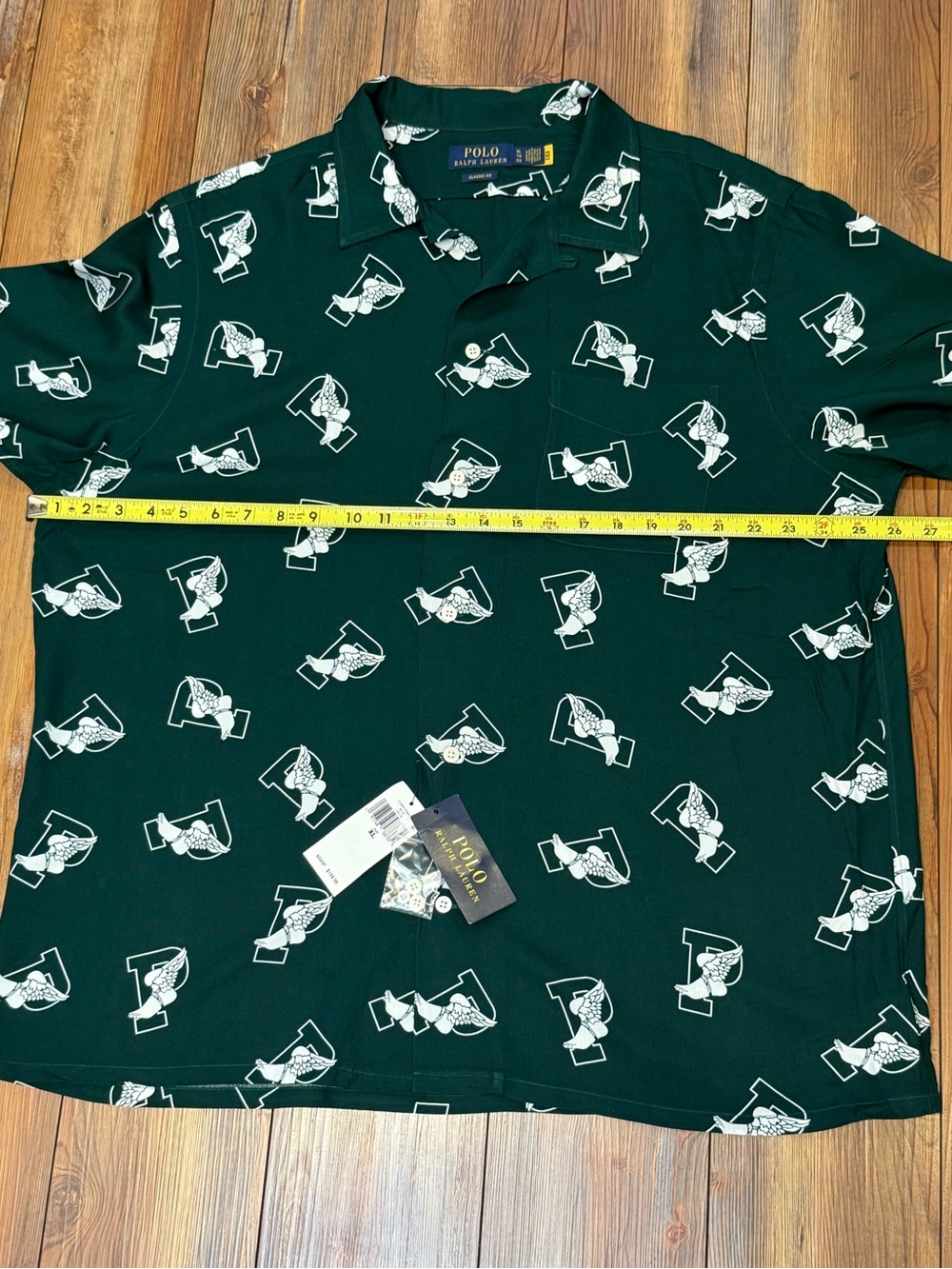 NWT Polo Ralph Lauren Green P-Wing Short-Sleeve Camp Polo Classic Fit Size XL - Picture 5 of 8